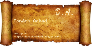 Donáth Arkád névjegykártya