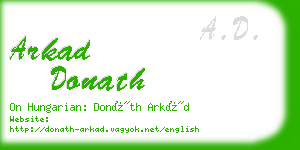 arkad donath business card
